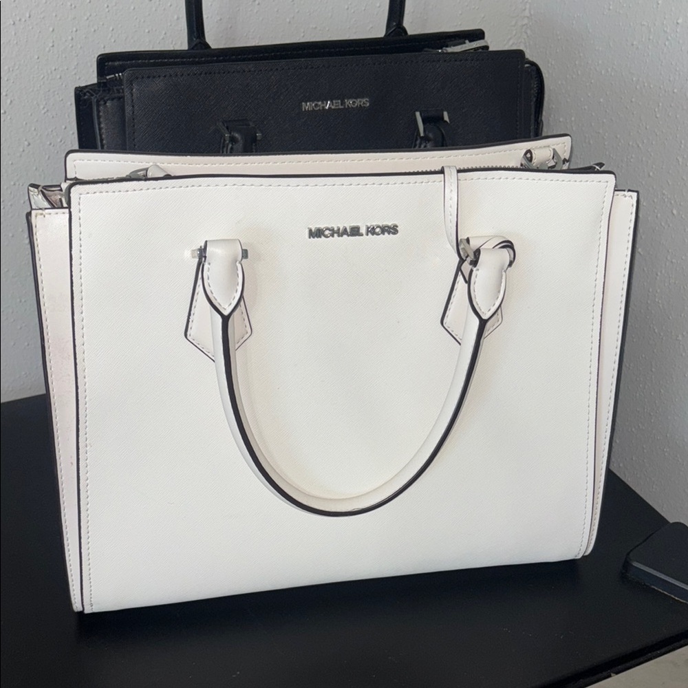 Michael Kors Black and White Satchel
